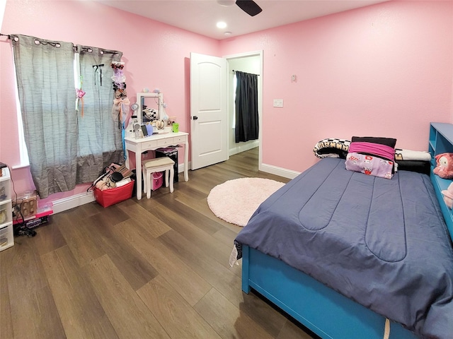 606 E Ahldag St, Wharton, TX 77488 - bedroom featuring wood finished floors and recessed lighting