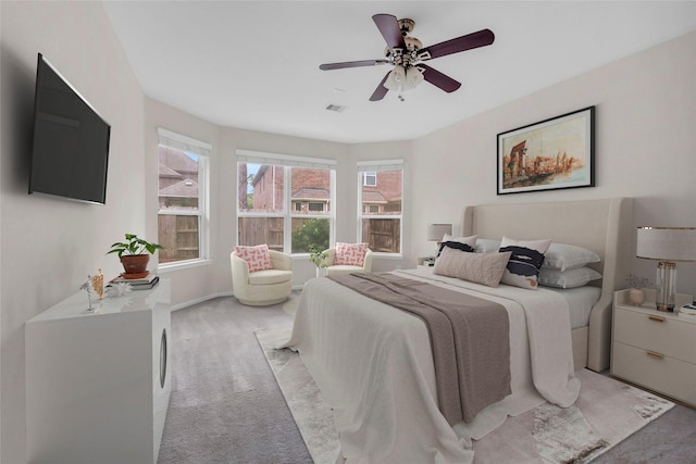 22519 Birch Ridge Meadow Dr, Spring, TX 77389 - bedroom with light colored carpet and ceiling fan