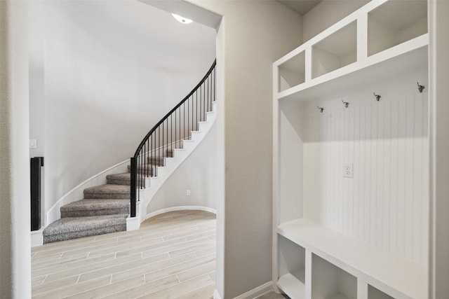 4805 Magnolia Springs Dr, Pearland, TX 77584 - mudroom with wood tiled floors and baseboards