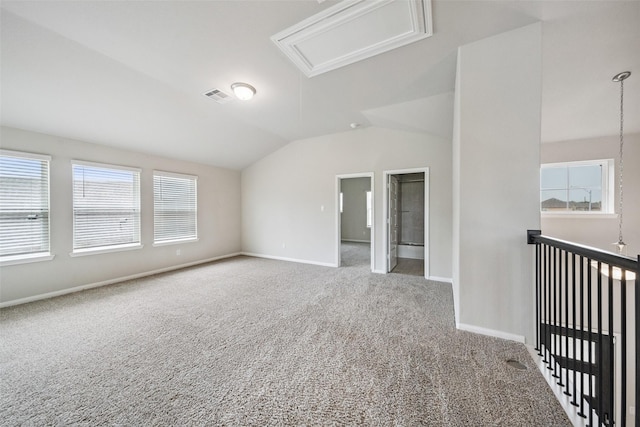 4805 Magnolia Springs Dr, Pearland, TX 77584 - spare room with carpet flooring and vaulted ceiling