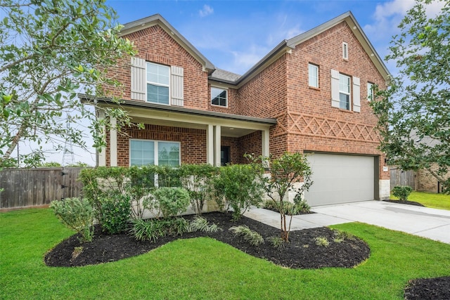 4805 Magnolia Springs Dr, Pearland, TX 77584 - traditional-style home with brick siding, an attached garage, and driveway