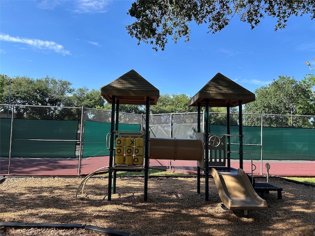 2802 Grants River Cir, Sugar Land, TX 77479 - view of jungle gym with a tennis court