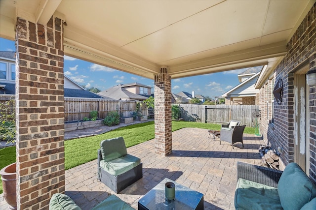 2209 Valley Blossum Ln, League City, TX 77573 - fenced backyard with a patio area