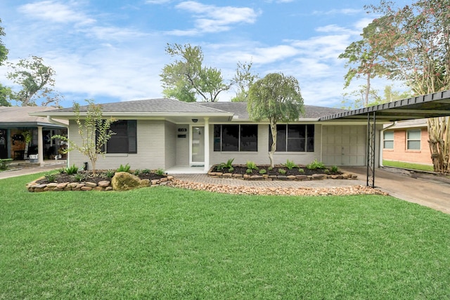 2215 Gardenia Dr, Houston, TX 77018 - single story home featuring a carport, a front lawn, a shingled roof, and driveway