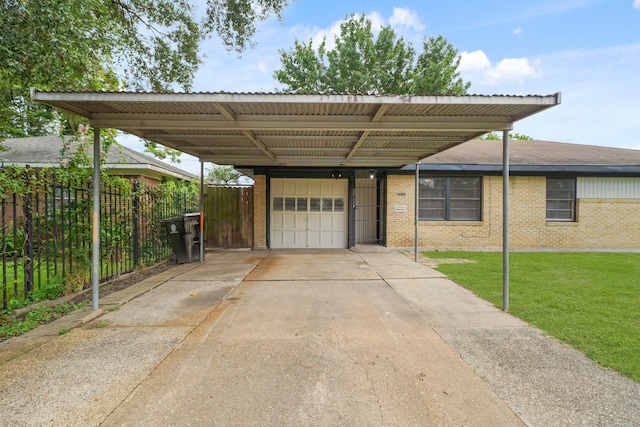 2931 Barksdale Dr, Houston, TX 77093 - view of parking / parking lot featuring a garage, a carport, and driveway