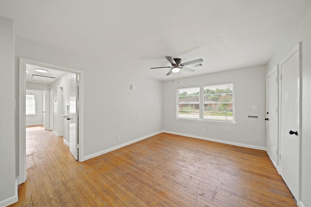 2931 Barksdale Dr, Houston, TX 77093 - unfurnished room featuring attic access, a ceiling fan, and light wood-type flooring