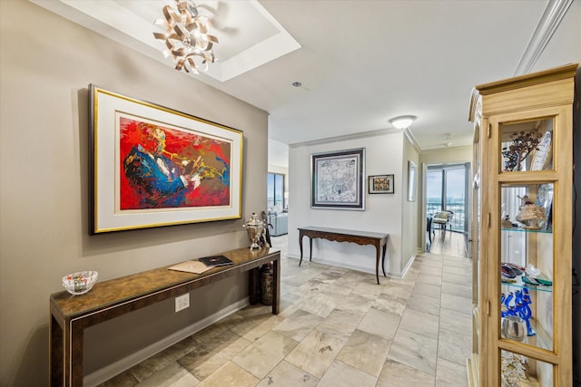3350 Mccue Rd Unit 1504, Houston, TX 77056 - corridor with baseboards and crown molding
