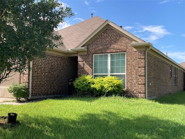 12223 Zenith Ridge Way, Humble, TX 77346 - view of front of property featuring brick siding, a front yard, a garage, and roof with shingles