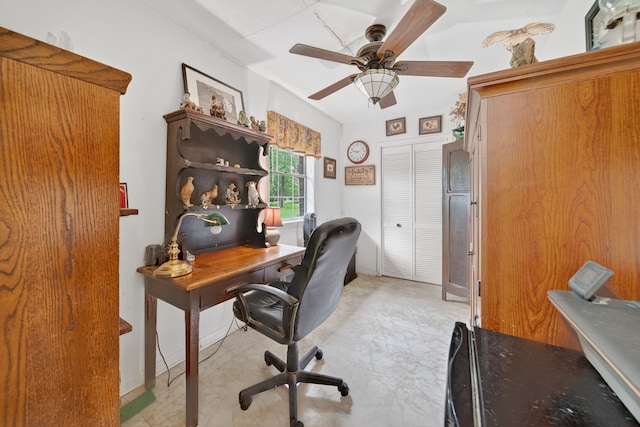 2970 Spanish Oaks Dr, Brenham, TX 77833 - office featuring ceiling fan