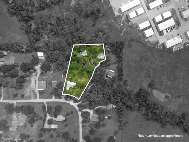 2970 Spanish Oaks Dr, Brenham, TX 77833 - aerial view of property and surrounding area with property parcel outlined