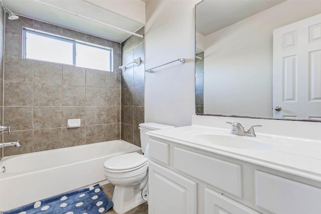 2961 Autumn Brook Ln, League City, TX 77573 - bathroom with vanity, shower / bathtub combination, and tile patterned floors