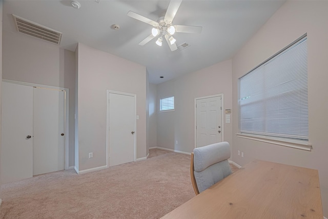 11914 Ashmead Dr, Houston, TX 77077 - office featuring light carpet and ceiling fan