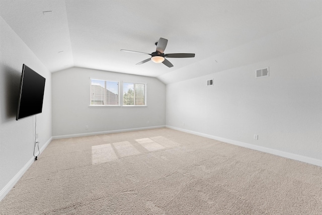 6 Inland Prairie Dr, Tomball, TX 77375 - bonus room featuring vaulted ceiling, ceiling fan, and light carpet