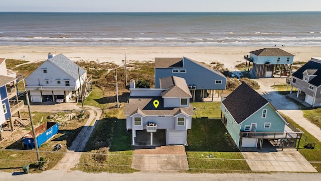21315 Gulf Dr, Galveston, TX 77554 - view of subject property with waterfront with a beach