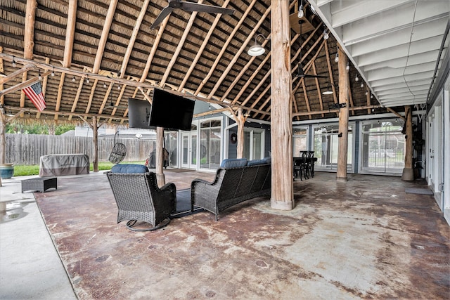 3014 Bayou Dr, La Porte, TX 77571 - view of patio / terrace featuring a ceiling fan