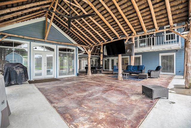 3014 Bayou Dr, La Porte, TX 77571 - exterior space featuring an outdoor living space, french doors, and a patio area