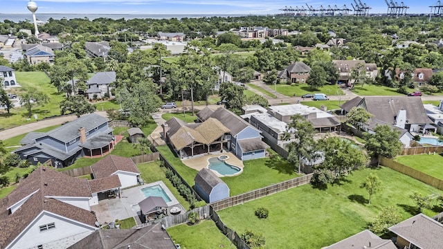 3014 Bayou Dr, La Porte, TX 77571 - aerial view of residential area with a pool area
