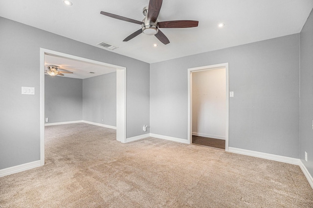 3014 Bayou Dr, La Porte, TX 77571 - carpeted empty room with a ceiling fan and recessed lighting