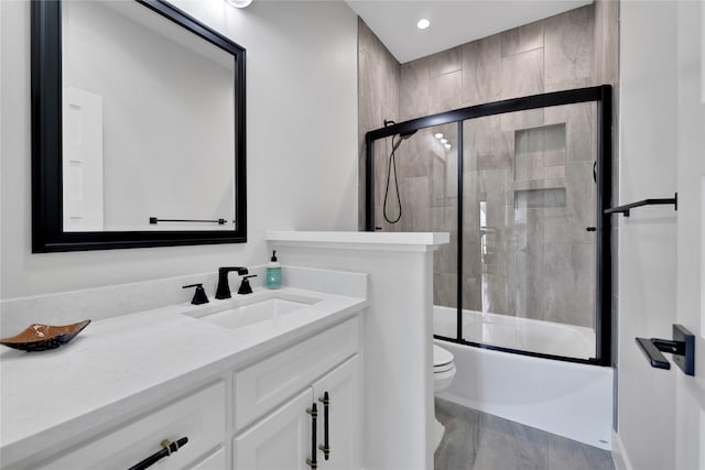 110 Penguin Pt, Point Blank, TX 77364 - full bath with vanity, bath / shower combo with glass door, and recessed lighting