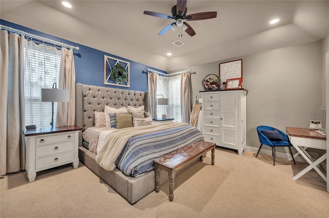 10252 Sunset Ln, Conroe, TX 77385 - carpeted bedroom featuring recessed lighting and ceiling fan