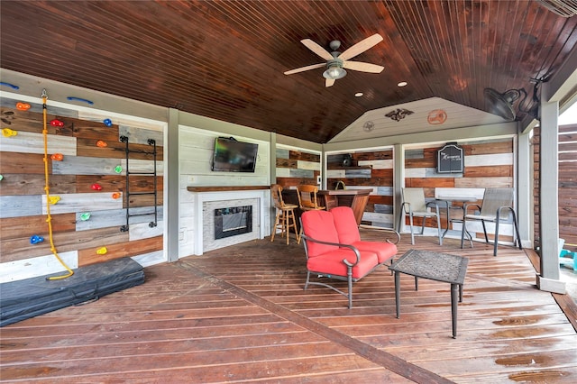 10252 Sunset Ln, Conroe, TX 77385 - deck featuring a ceiling fan