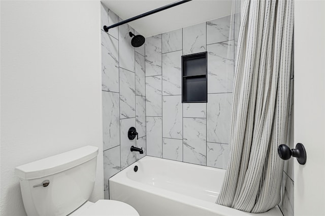 4005 Stoneybrook St, Baytown, TX 77521 - bathroom with shower / bathtub combination with curtain and toilet