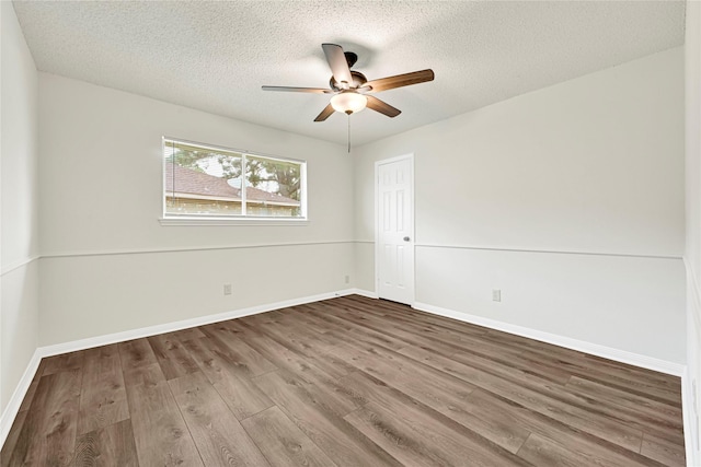 4005 Stoneybrook St, Baytown, TX 77521 - empty room featuring wood finished floors, a ceiling fan, and a textured ceiling