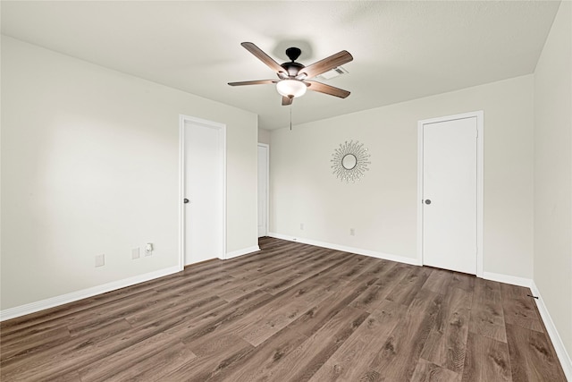 4005 Stoneybrook St, Baytown, TX 77521 - empty room with a ceiling fan and wood finished floors