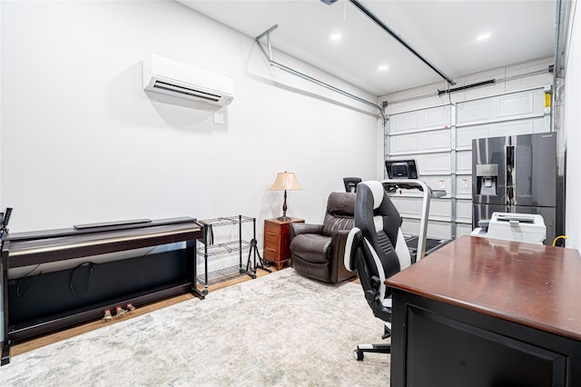 3217 Parkwood Dr, Houston, TX 77021 - office space with a garage, a wall mounted AC, and recessed lighting