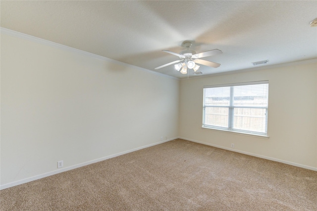 20218 Cypresswood Gln, Spring, TX 77373 - unfurnished room featuring light colored carpet, crown molding, and a ceiling fan