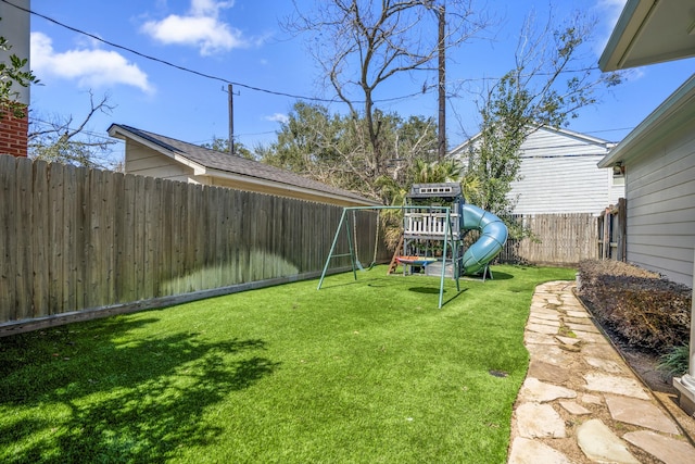 2248 Robinhood St, Houston, TX 77005 - fenced backyard featuring a playground