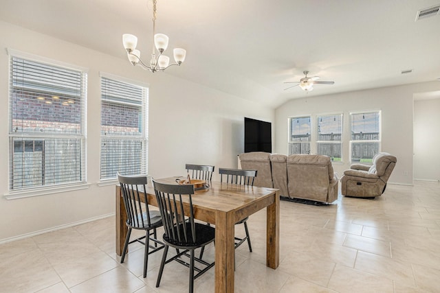 23719 Scotsman Dr, Katy, TX 77493 - dining area featuring a ceiling fan, a chandelier, and light tile patterned floors