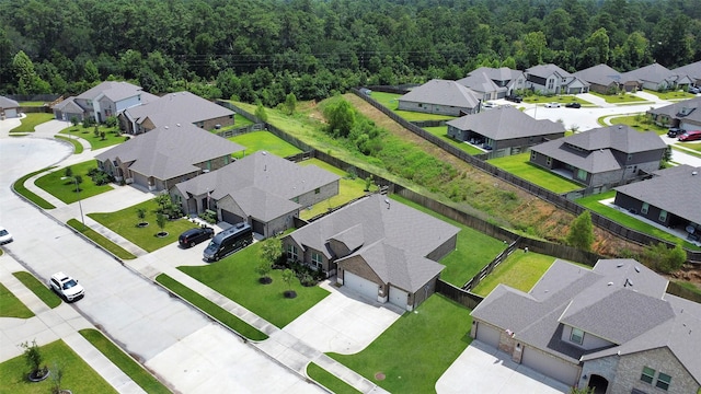 12806 Durham Creek Ln, Tomball, TX 77375 - aerial perspective of suburban area with a heavily wooded area