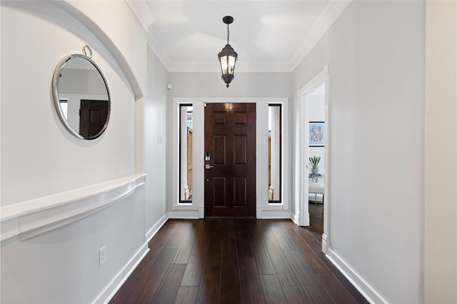 802 Malone St Unit A, Houston, TX 77007 - foyer with ornamental molding and dark wood-style floors
