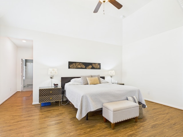 6003 Rivergrove Bend Dr, Humble, TX 77346 - bedroom with wood finished floors and ceiling fan