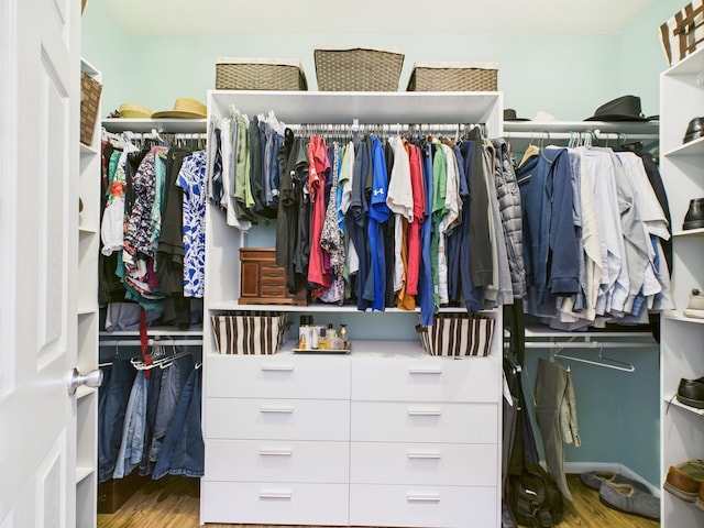 6003 Rivergrove Bend Dr, Humble, TX 77346 - spacious closet featuring wood finished floors