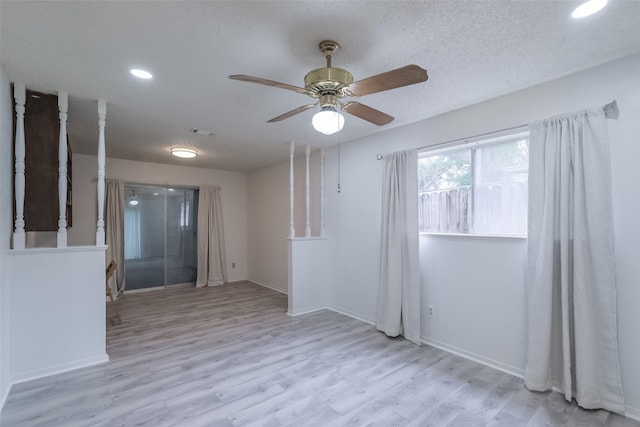 5026 Algernon Dr, Spring, TX 77373 - empty room with wood finished floors, a ceiling fan, and recessed lighting