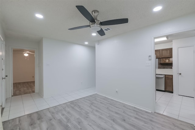 5026 Algernon Dr, Spring, TX 77373 - empty room with a ceiling fan, recessed lighting, and light wood-type flooring