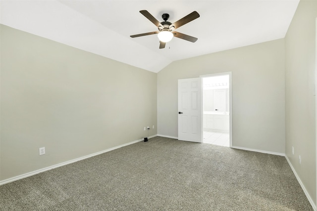 6611 Atasca Creek Dr, Humble, TX 77346 - carpeted empty room featuring a ceiling fan and lofted ceiling