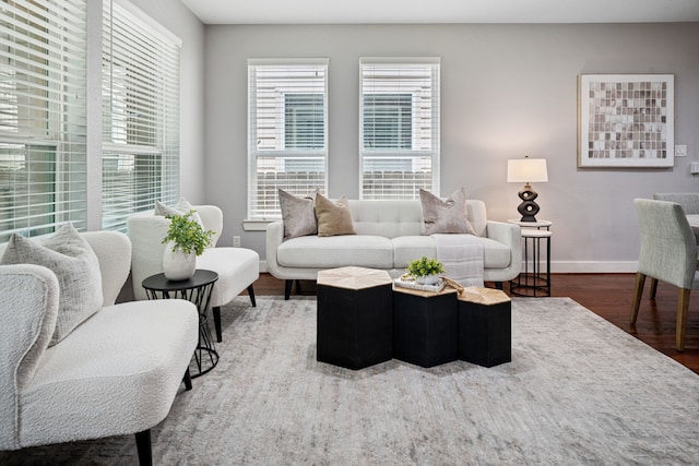 4106 Kolb St, Houston, TX 77007 - living area with wood finished floors and baseboards