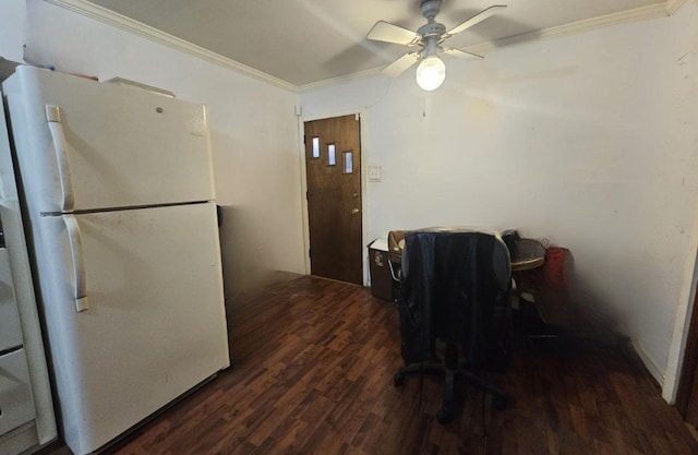 4721 Paradise Ln, Houston, TX 77048 - office space with ornamental molding, wood finished floors, and ceiling fan