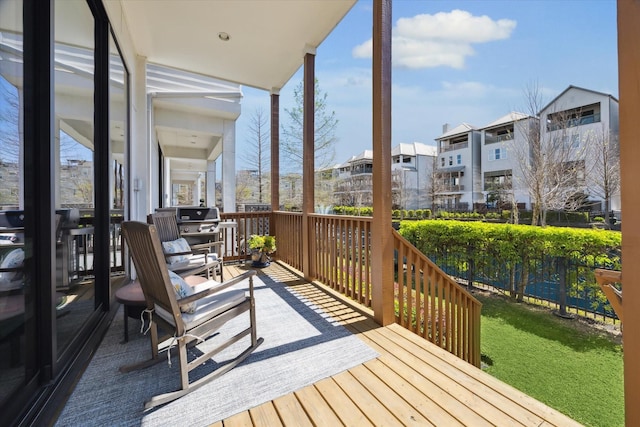 1240 W 16th St, Houston, TX 77008 - deck with a residential view and area for grilling