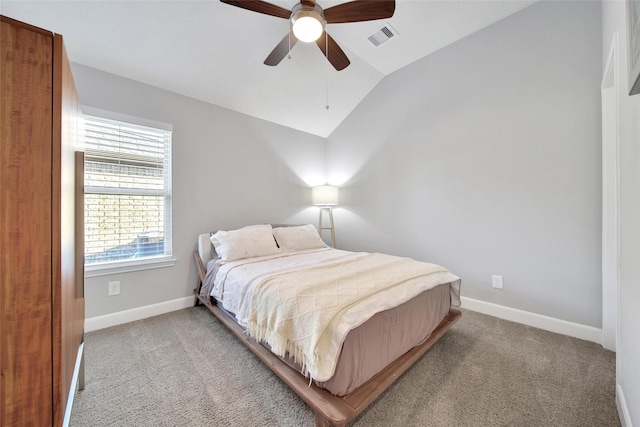 15715 Holloway Creek Ct, Houston, TX 77044 - bedroom with lofted ceiling, light colored carpet, and a ceiling fan