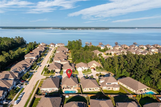 15715 Holloway Creek Ct, Houston, TX 77044 - aerial overview of property's location featuring nearby suburban area and a large body of water