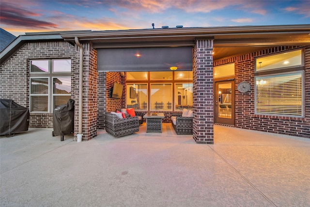 15715 Holloway Creek Ct, Houston, TX 77044 - view of patio / terrace featuring outdoor lounge area and grilling area