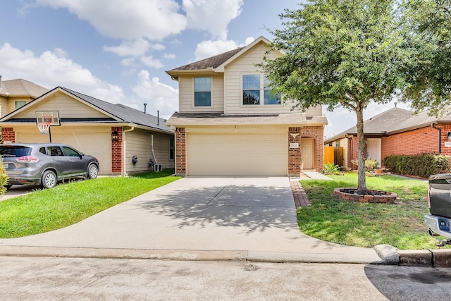 9415 Cholla Hill Ct, Houston, TX 77064 - traditional home featuring brick siding, driveway, a garage, and a front yard
