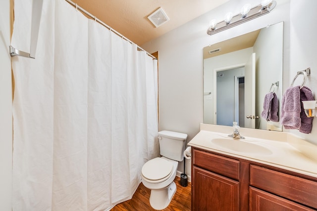 9415 Cholla Hill Ct, Houston, TX 77064 - bathroom featuring vanity, wood finished floors, and a shower with curtain