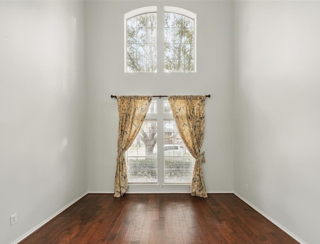 21331 Willow Glade Dr, Katy, TX 77450 - empty room featuring hardwood / wood-style flooring and a towering ceiling