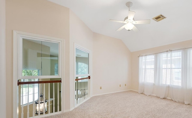 21331 Willow Glade Dr, Katy, TX 77450 - carpeted spare room with healthy amount of natural light, ceiling fan, and vaulted ceiling