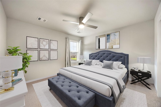 308 Spruce Oak Ln, Waller, TX 77484 - bedroom with light carpet and a ceiling fan